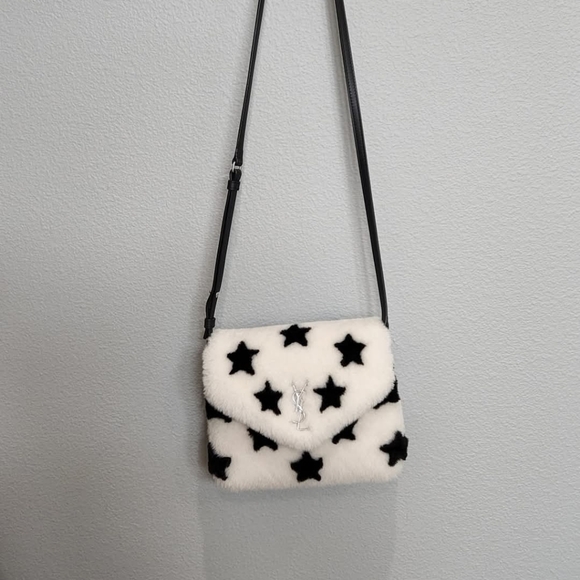 SAINT LAURENT YSL Toy Loulou Star Shearling Pouch Bag RARE - Picture 10 of 10